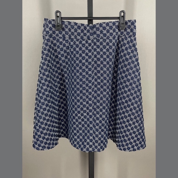 NEW Ann Taylor Skirt Womens 4 blue floral circle preppy classic - Picture 6 of 8